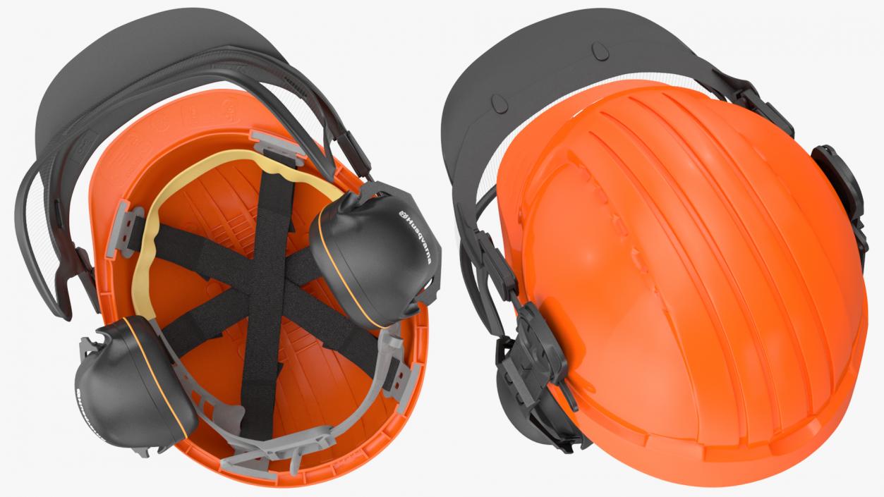 3D Orange Helmet Protect Head Husqvarna Forest model