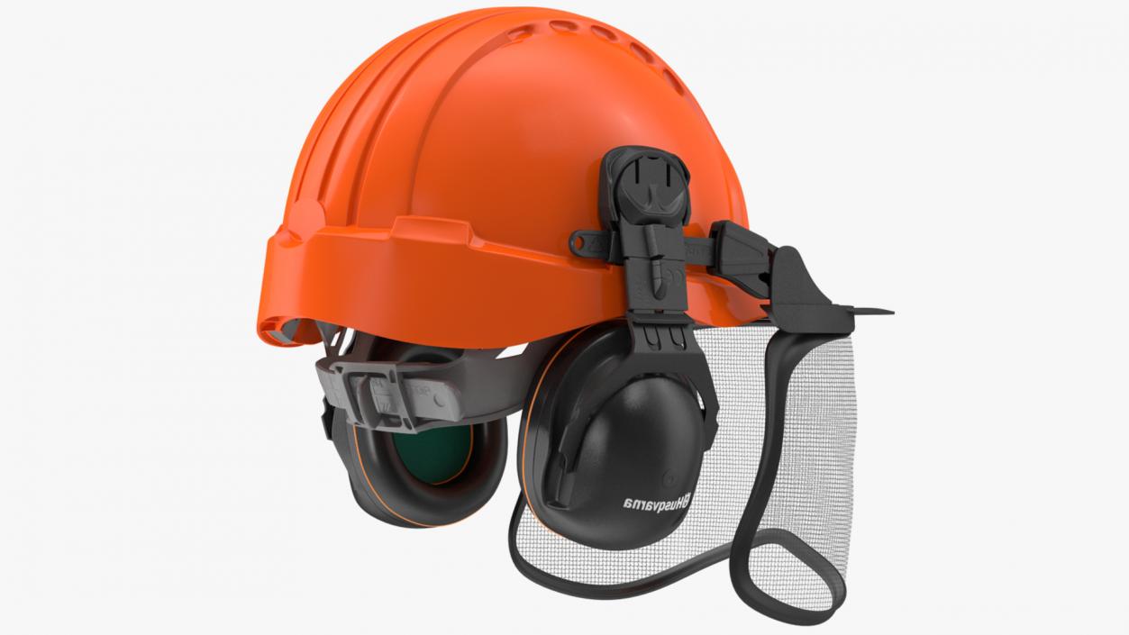 3D Orange Helmet Protect Head Husqvarna Forest model