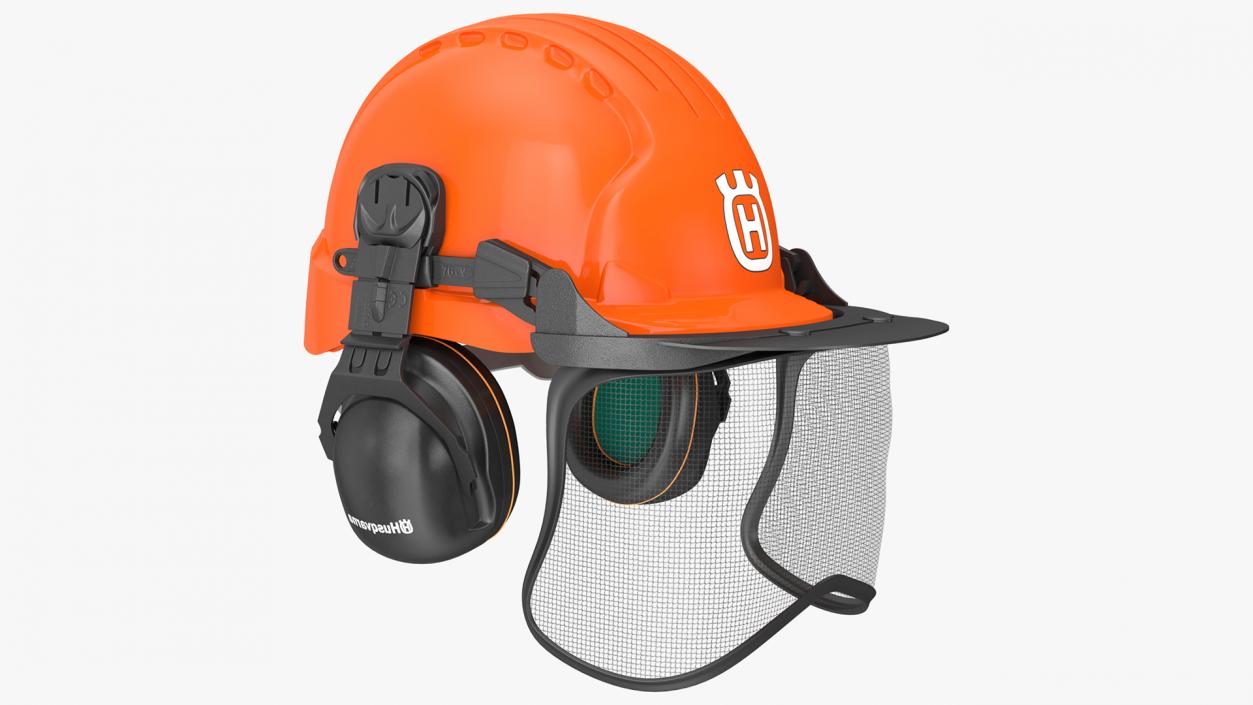 3D Orange Helmet Protect Head Husqvarna Forest model