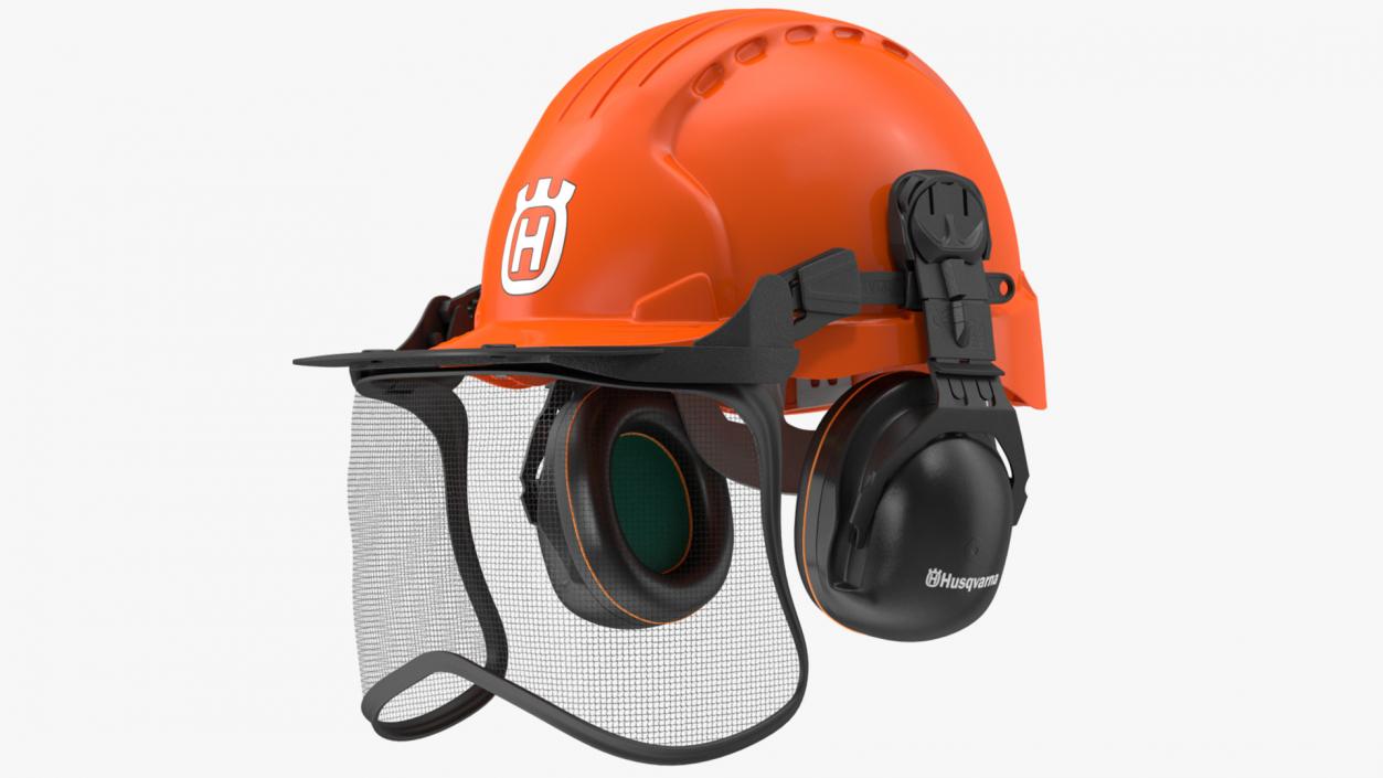 3D Orange Helmet Protect Head Husqvarna Forest model