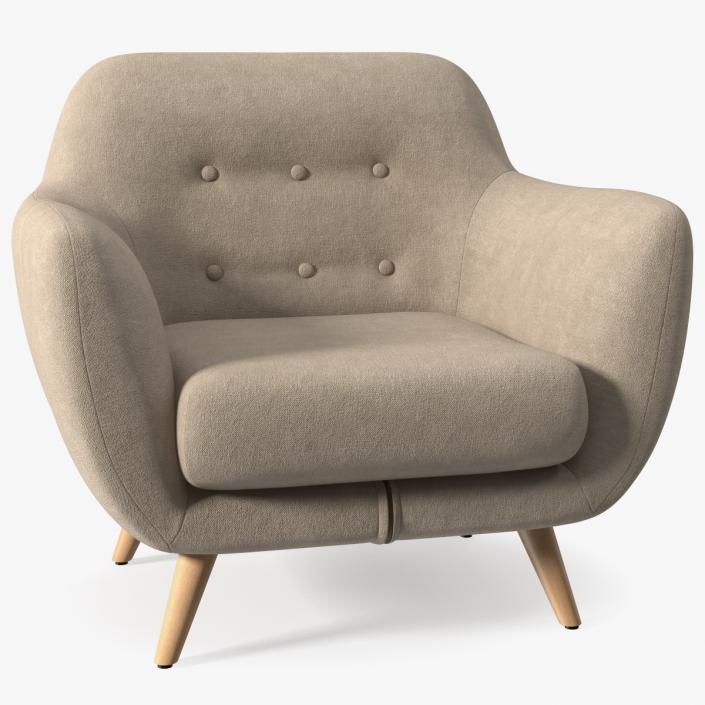 3D Loa Armchair Beige model