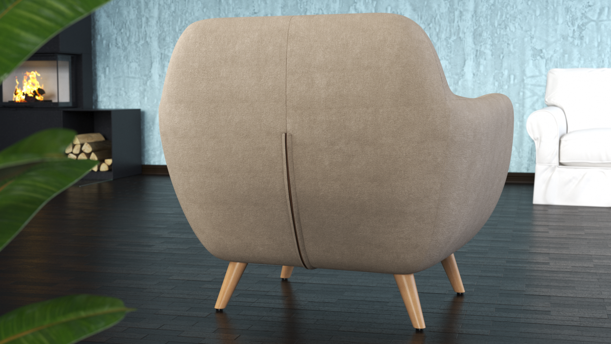 3D Loa Armchair Beige model