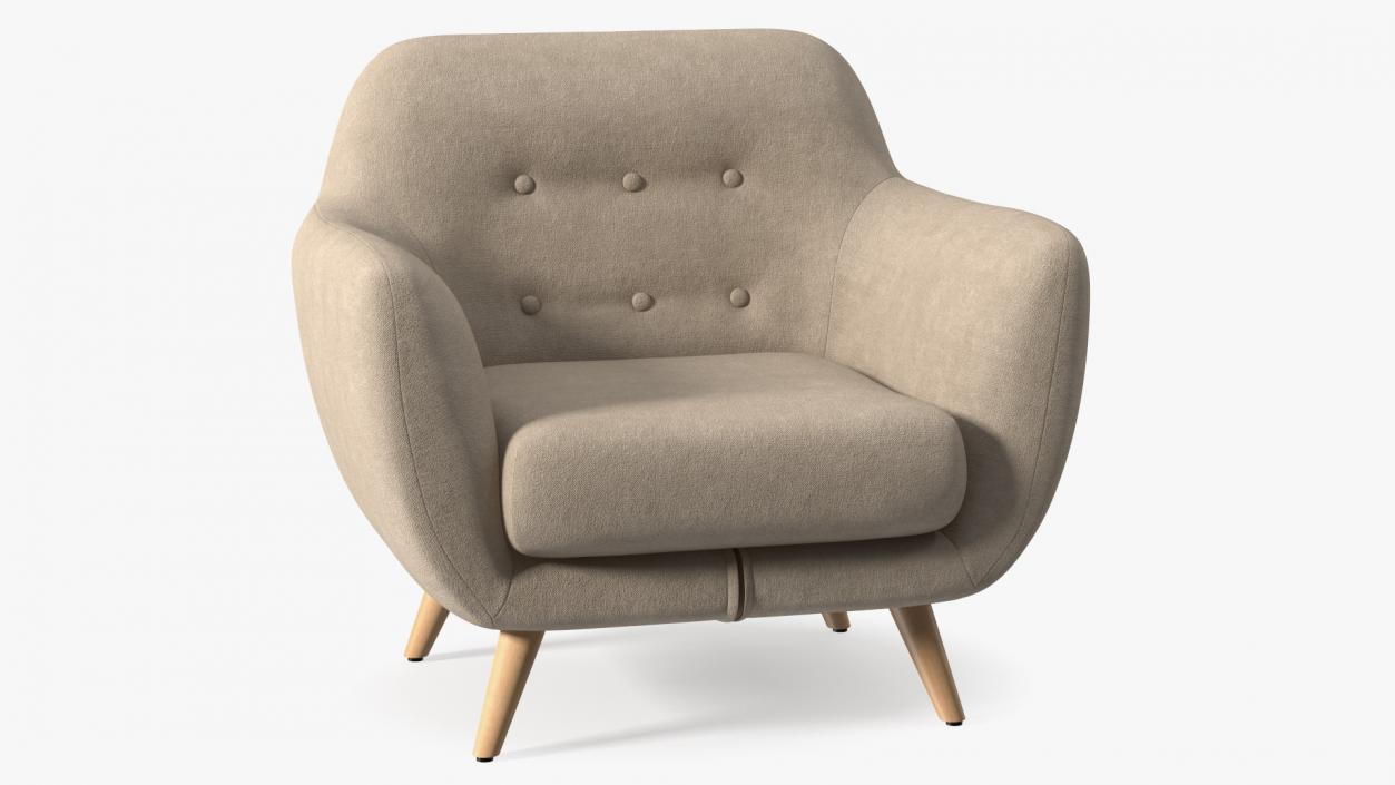 3D Loa Armchair Beige model