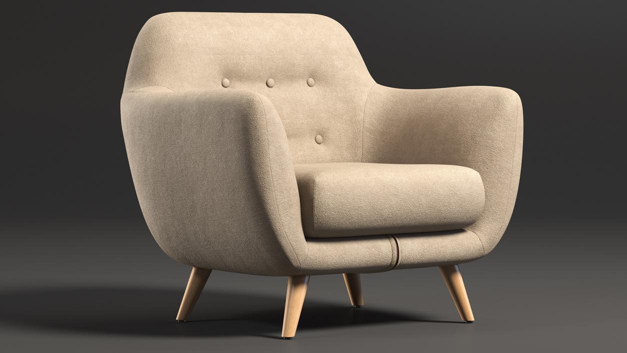 3D Loa Armchair Beige model