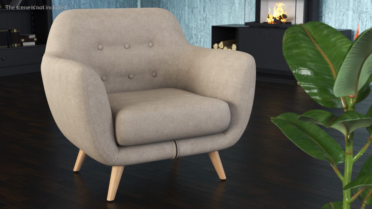 3D Loa Armchair Beige model