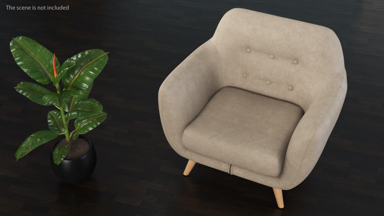 3D Loa Armchair Beige model