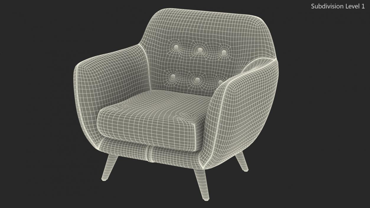 3D Loa Armchair Beige model