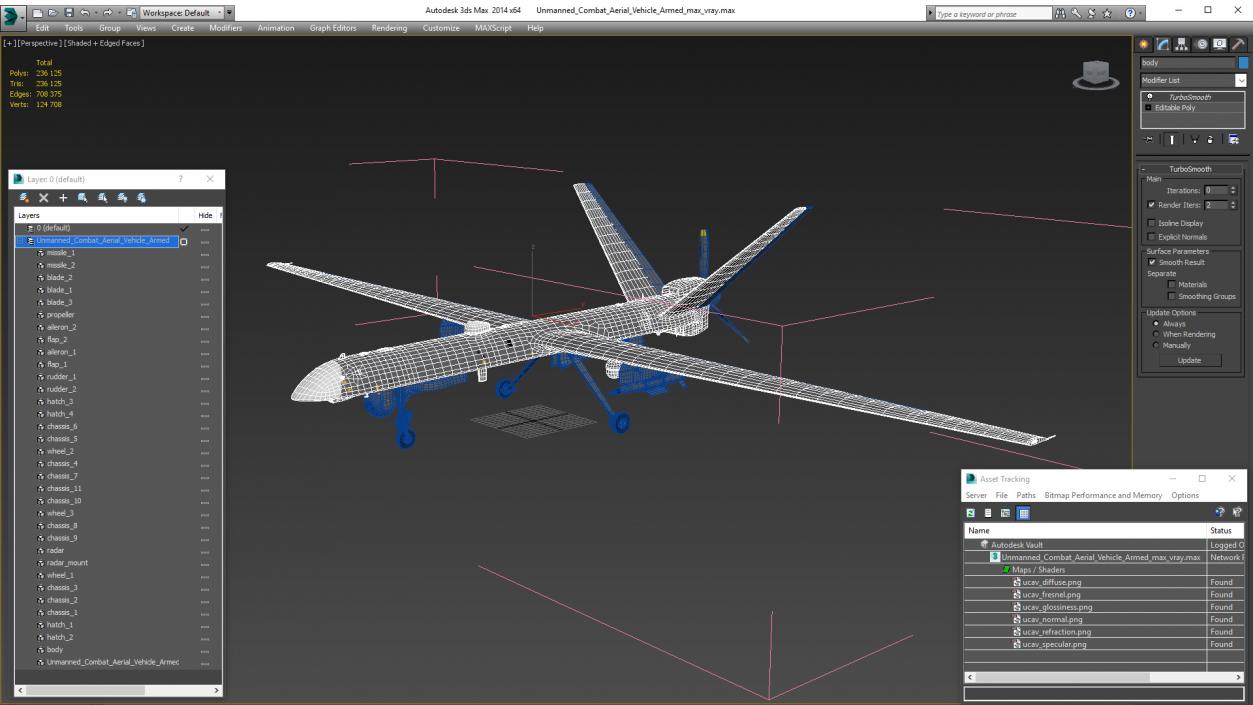 3D Unmanned Combat Aerial Vehicle Armed