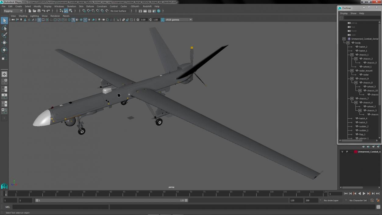 3D Unmanned Combat Aerial Vehicle Armed