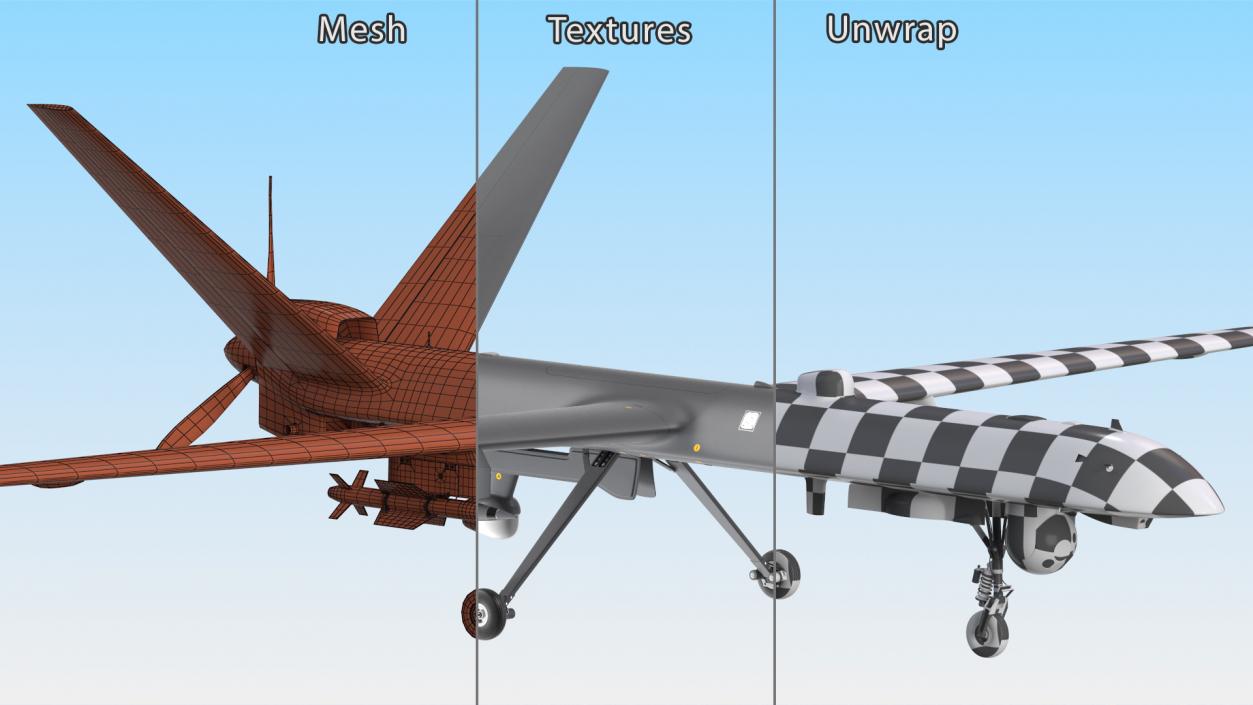 3D Unmanned Combat Aerial Vehicle Armed