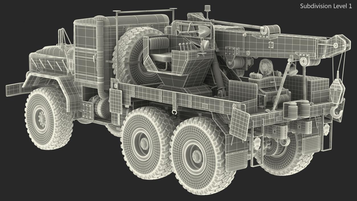 M939 Military Wrecker Light Rigged 3D model