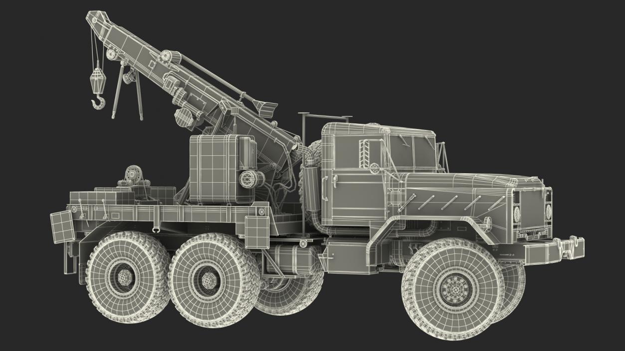 M939 Military Wrecker Light Rigged 3D model