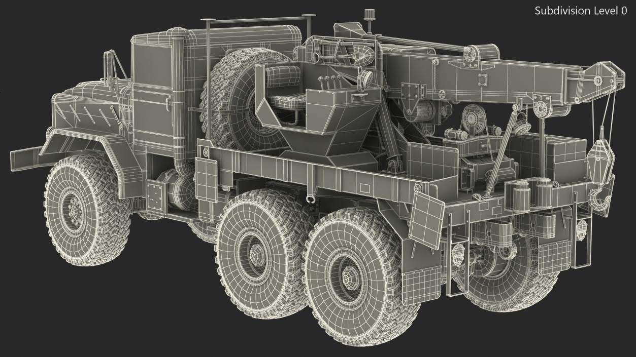 M939 Military Wrecker Light Rigged 3D model