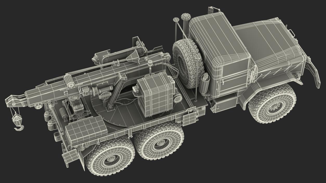 M939 Military Wrecker Light Rigged 3D model