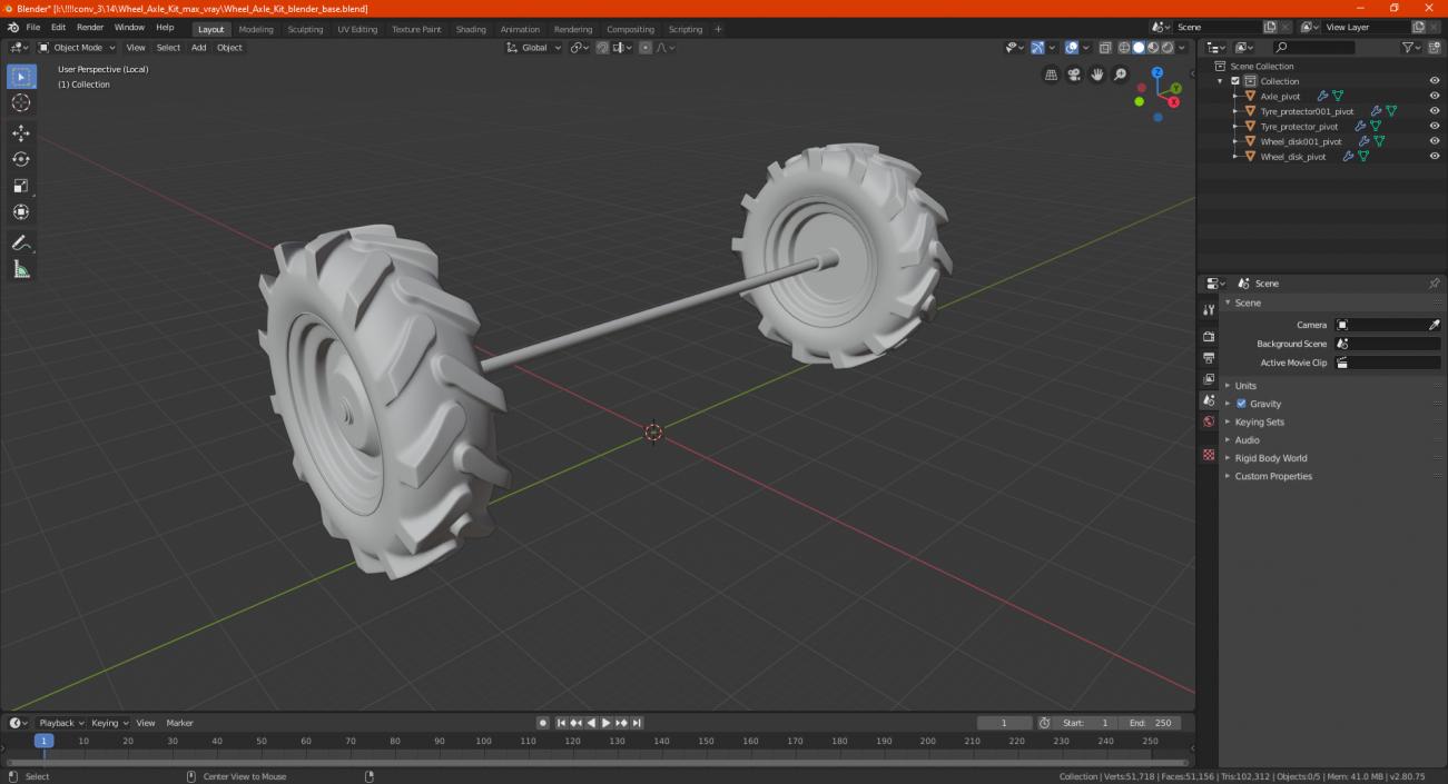 Wheel Axle Kit 3D model