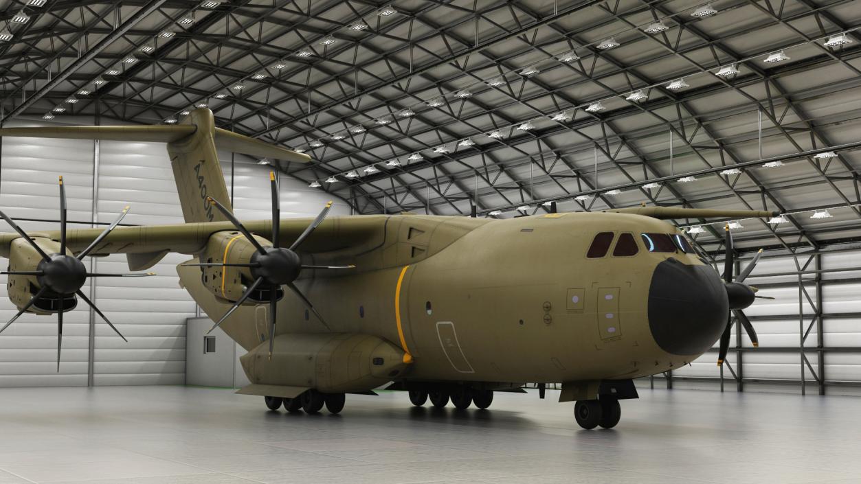 Airbus A400M Military Transport Green 3D