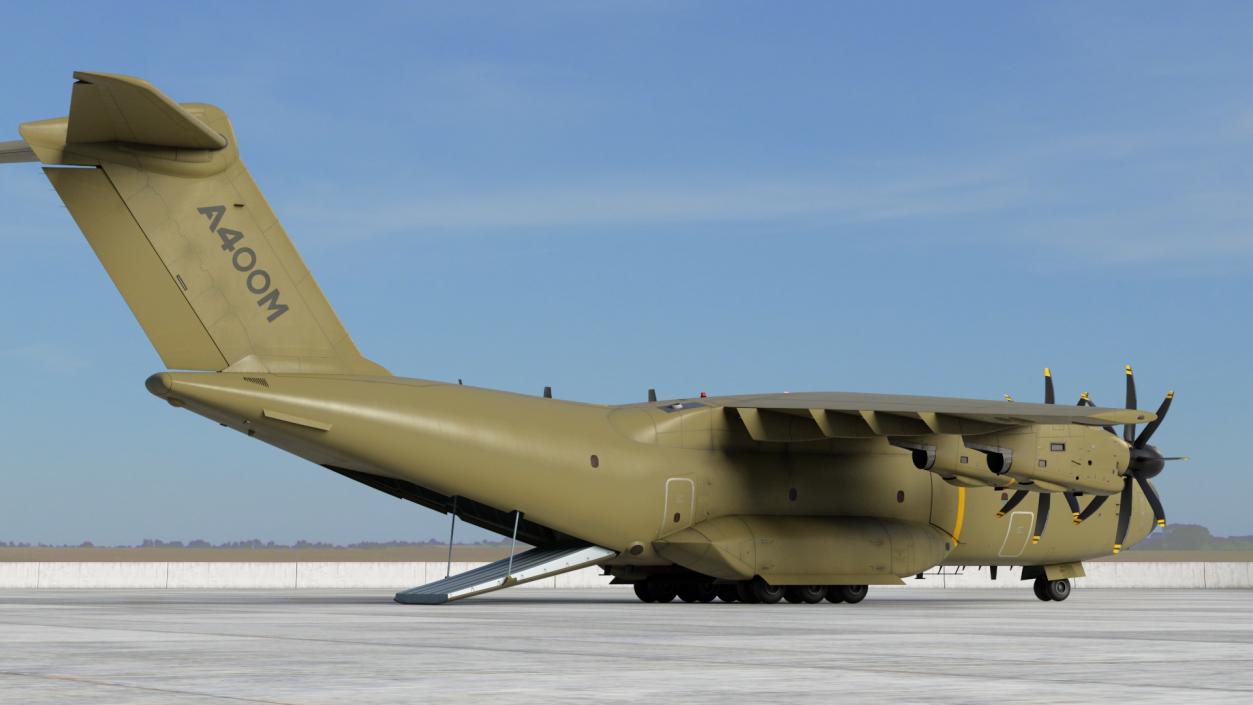 Airbus A400M Military Transport Green 3D