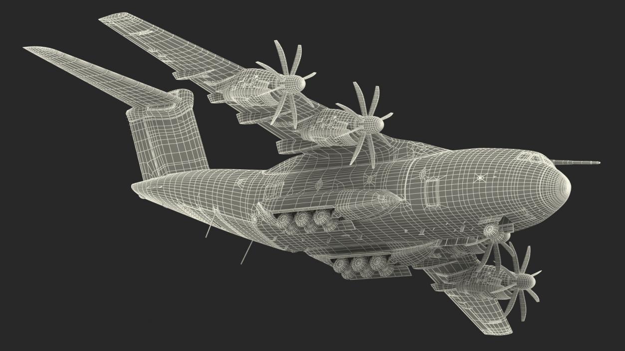 Airbus A400M Military Transport Green 3D