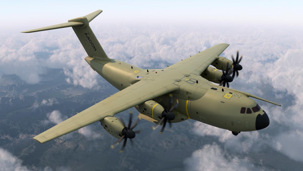 Airbus A400M Military Transport Green 3D