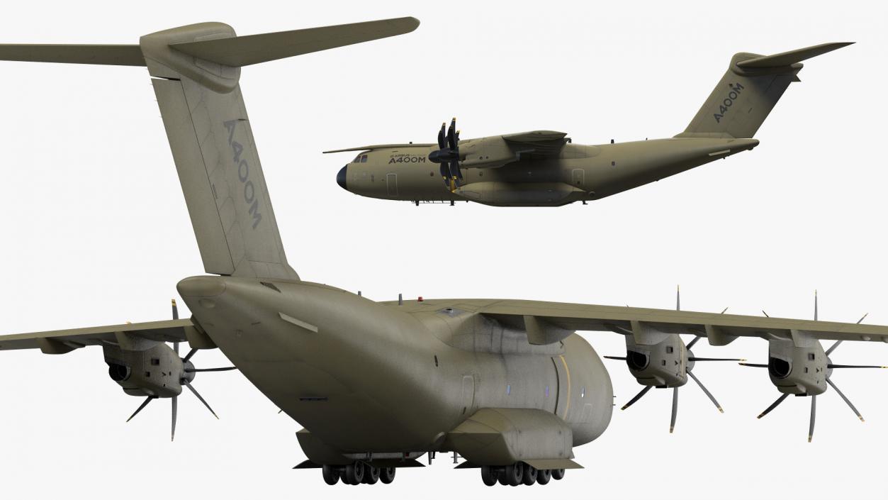 Airbus A400M Military Transport Green 3D