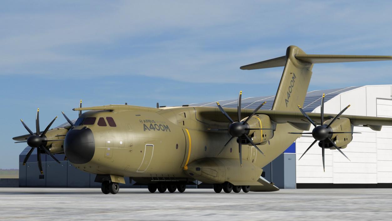 Airbus A400M Military Transport Green 3D