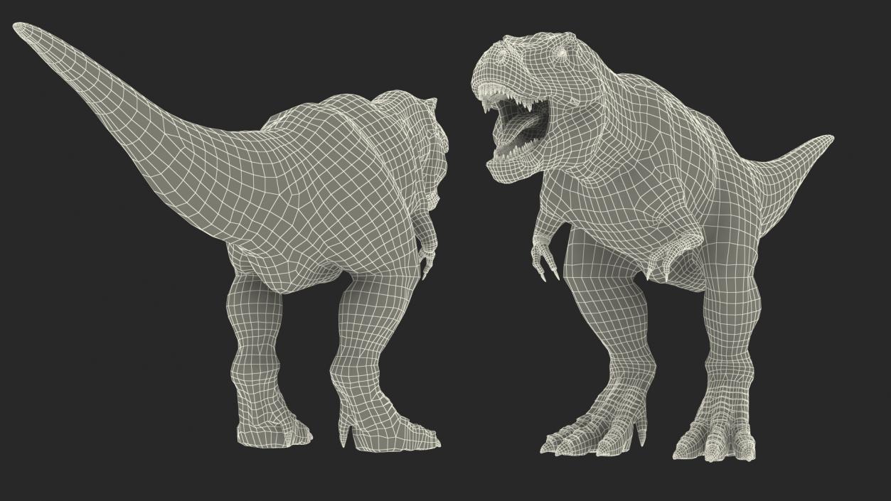 3D Tyrannosaurus Rex Skeleton Fossil with Skin model