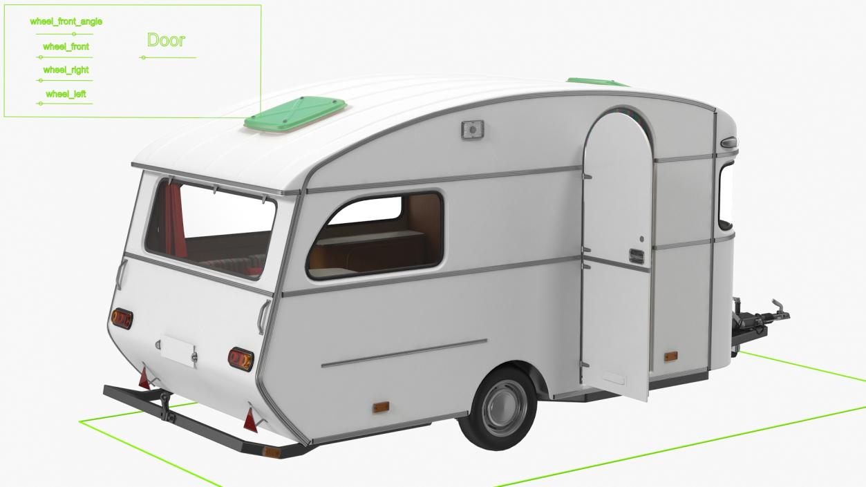 3D model Vintage Caravan Generic Rigged