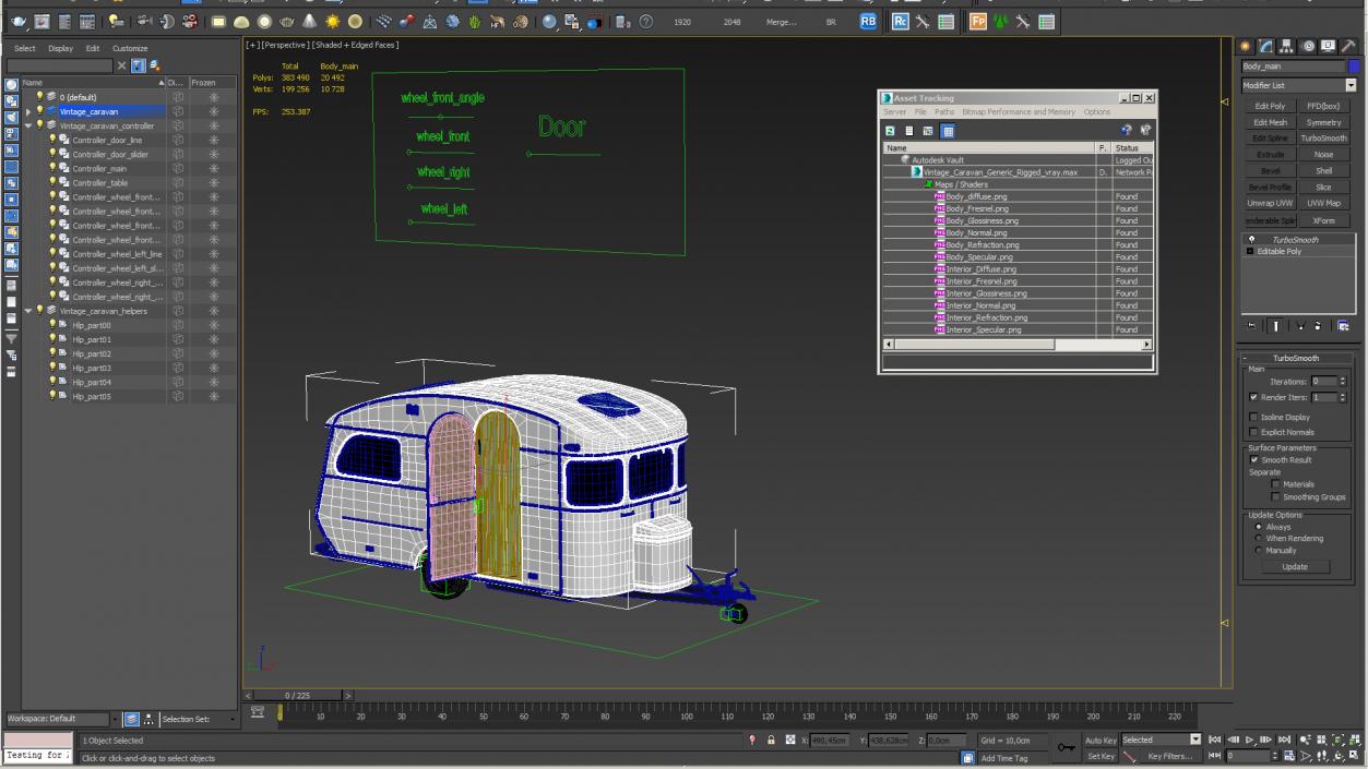 3D model Vintage Caravan Generic Rigged