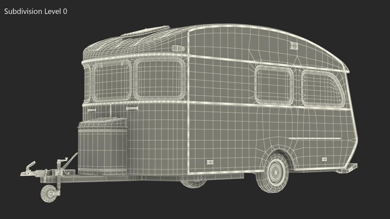 3D model Vintage Caravan Generic Rigged