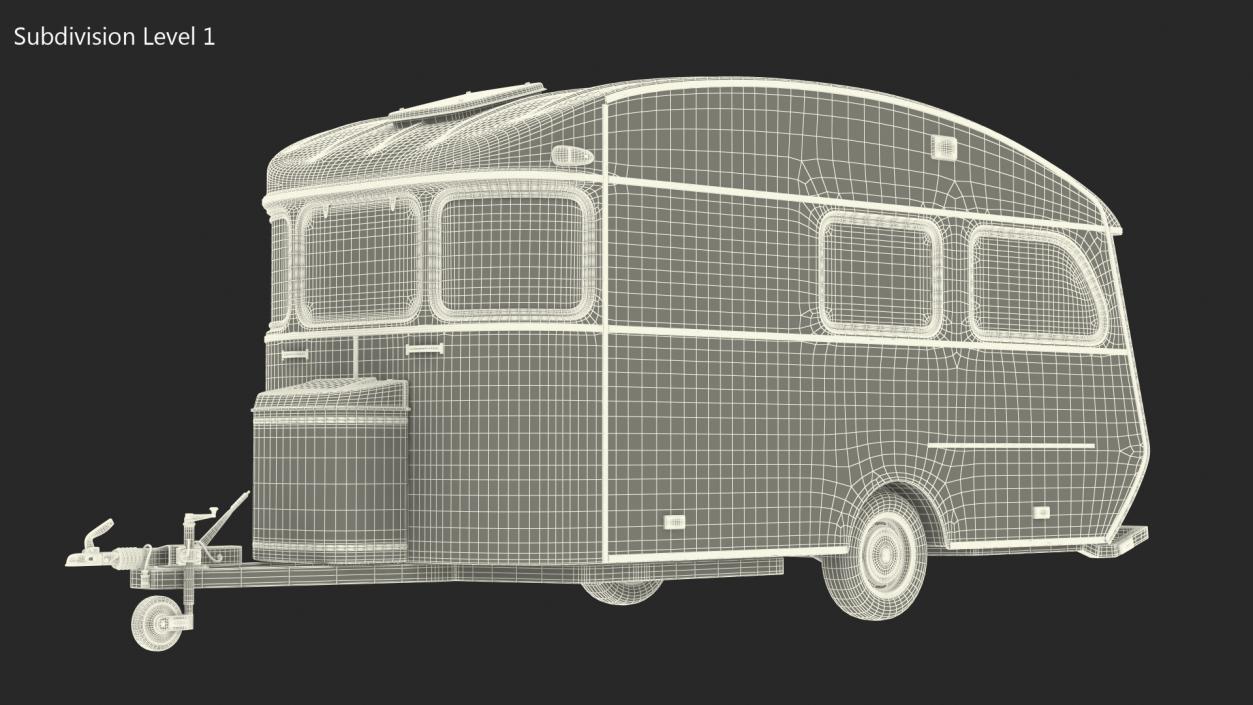 3D model Vintage Caravan Generic Rigged