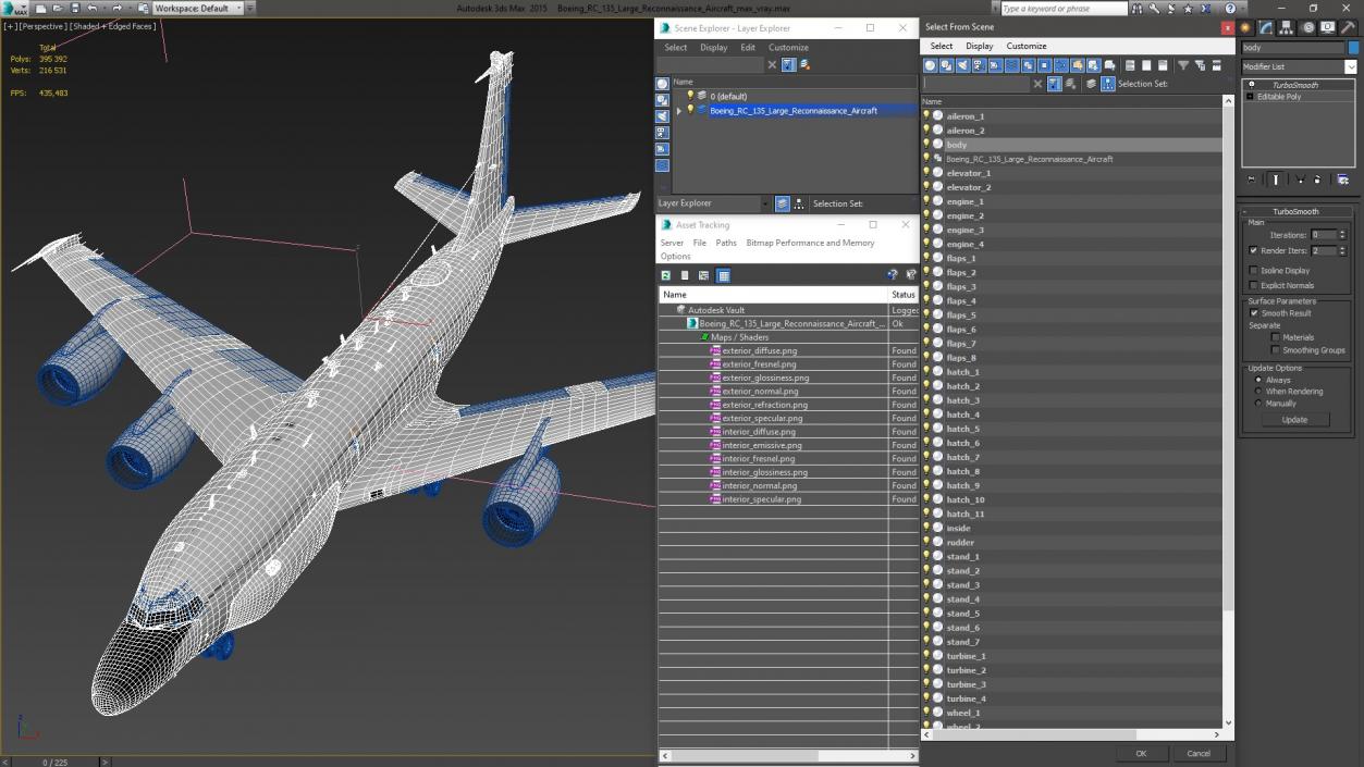 3D Boeing RC-135 Large Reconnaissance Aircraft model