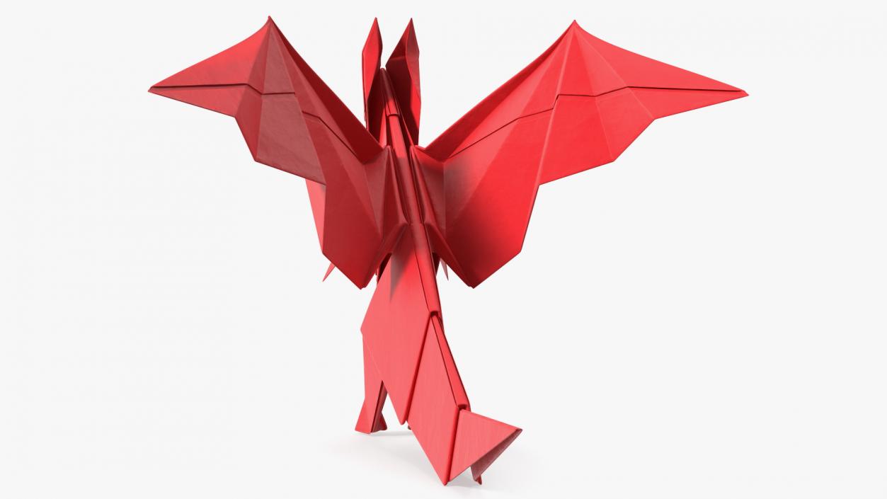 Origami Paper Red Dragon 3D model