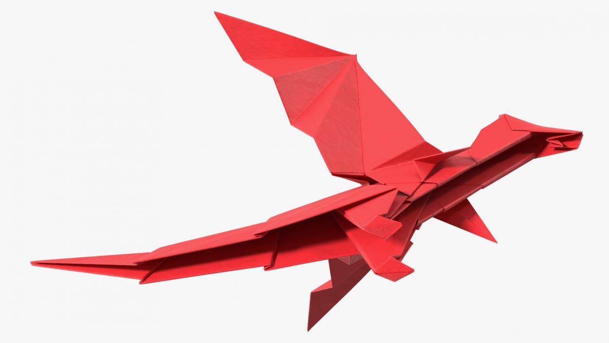 Origami Paper Red Dragon 3D model