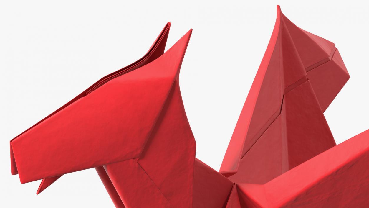 Origami Paper Red Dragon 3D model