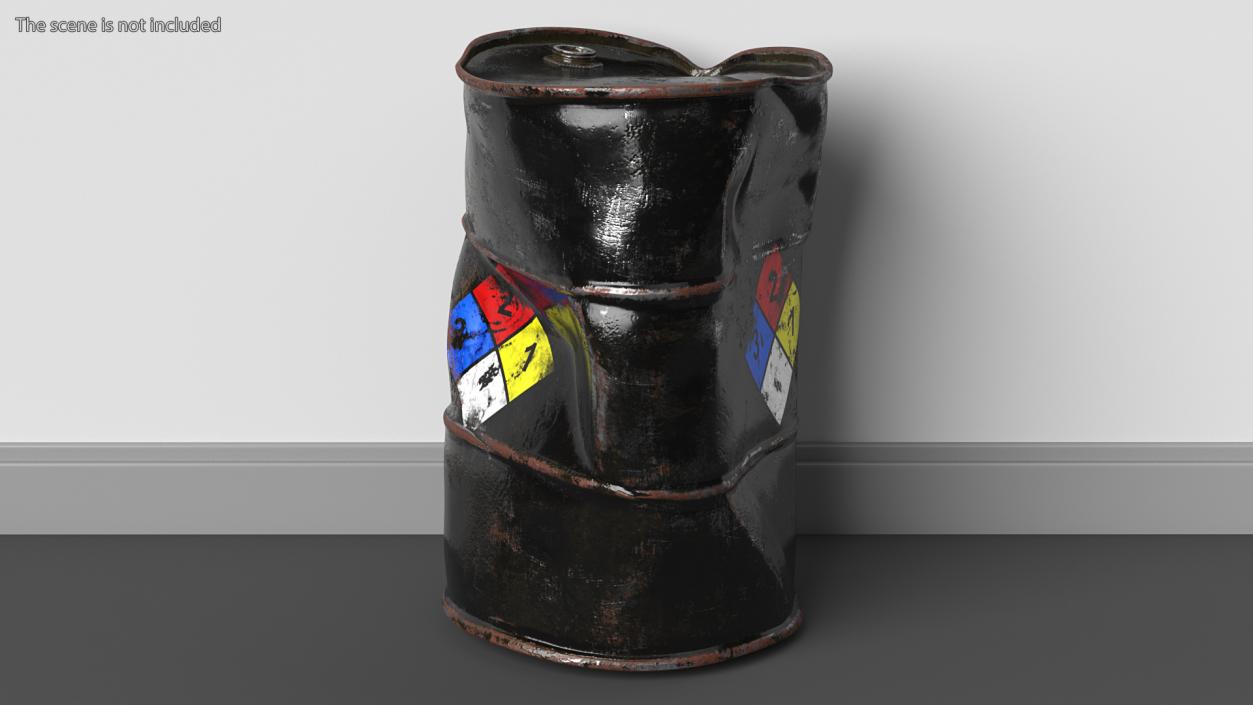 Damaged Chemical Barrel NFPA 704 3D