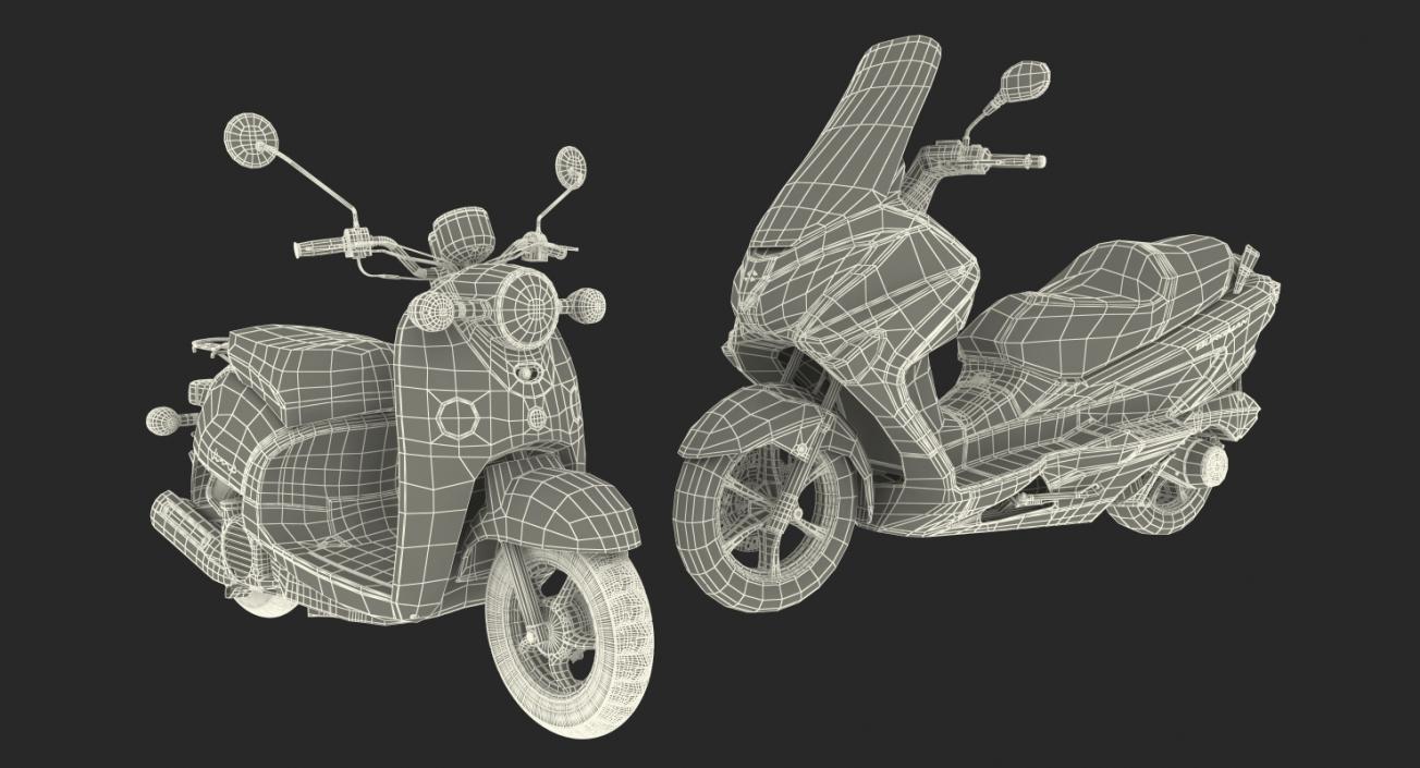 Scooter Motorcycles Rigged Collection 3D