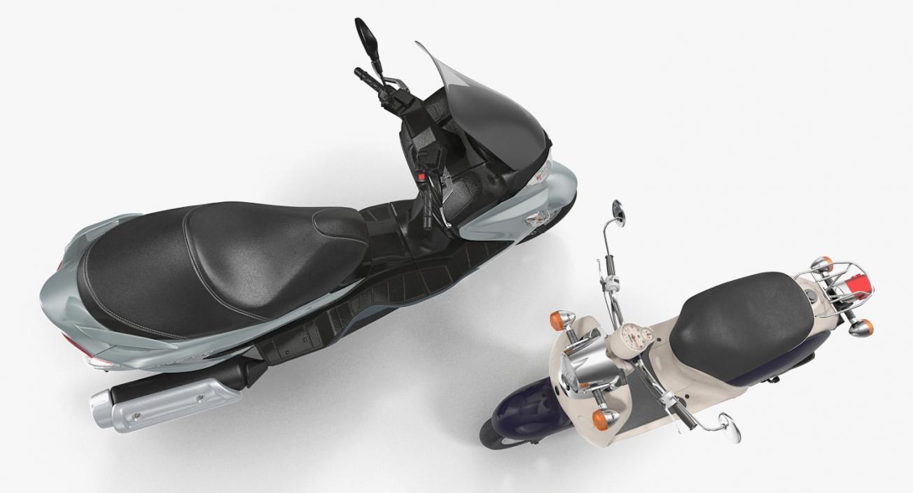 Scooter Motorcycles Rigged Collection 3D