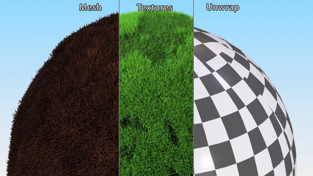 3D model Grass Stylized Earth Globe Fur