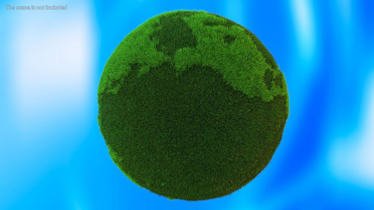 3D model Grass Stylized Earth Globe Fur