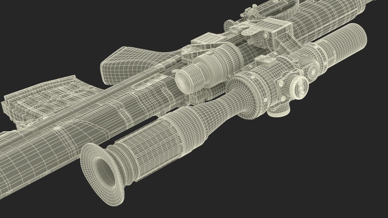 Camouflage Sniper Rifle Dragunov SVU with Scope 3D