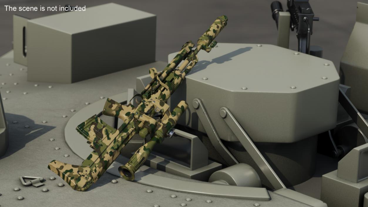 Camouflage Sniper Rifle Dragunov SVU with Scope 3D