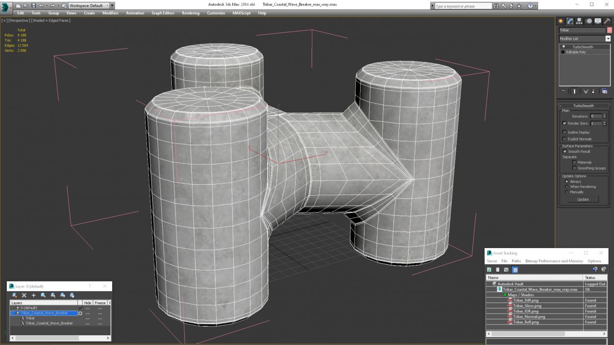 Tribar Coastal Wave Breaker 3D