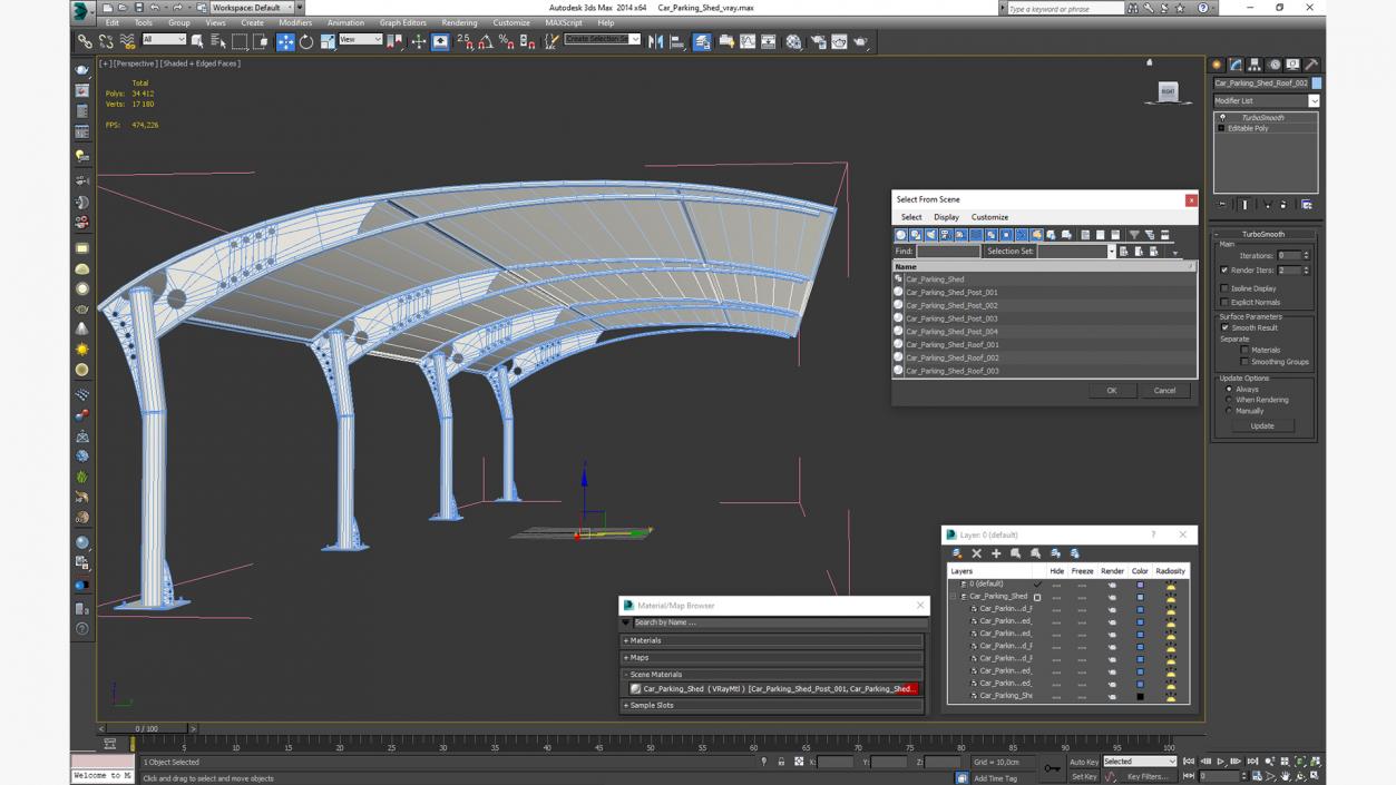 3D Car Parking Shed