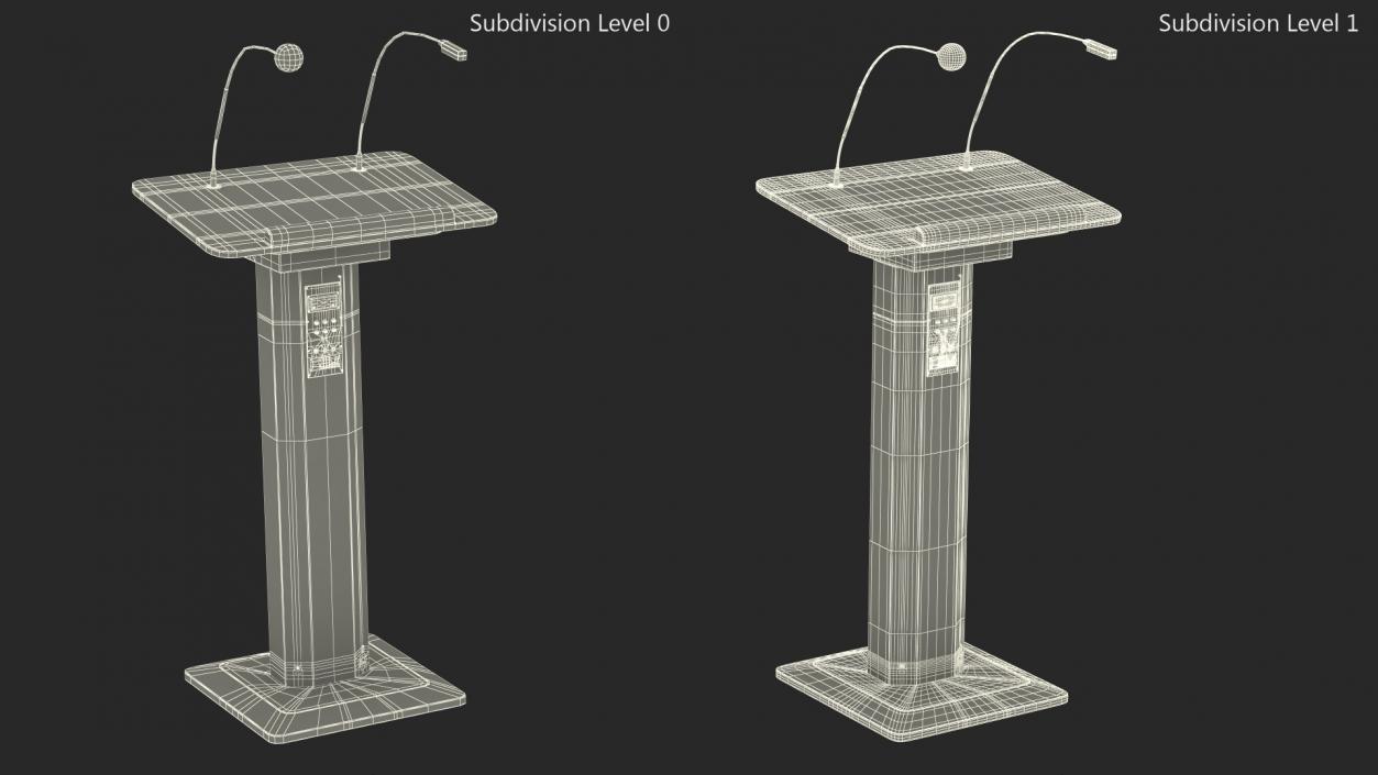 3D model Portable Lectern System Ahuja ASL-3000R White