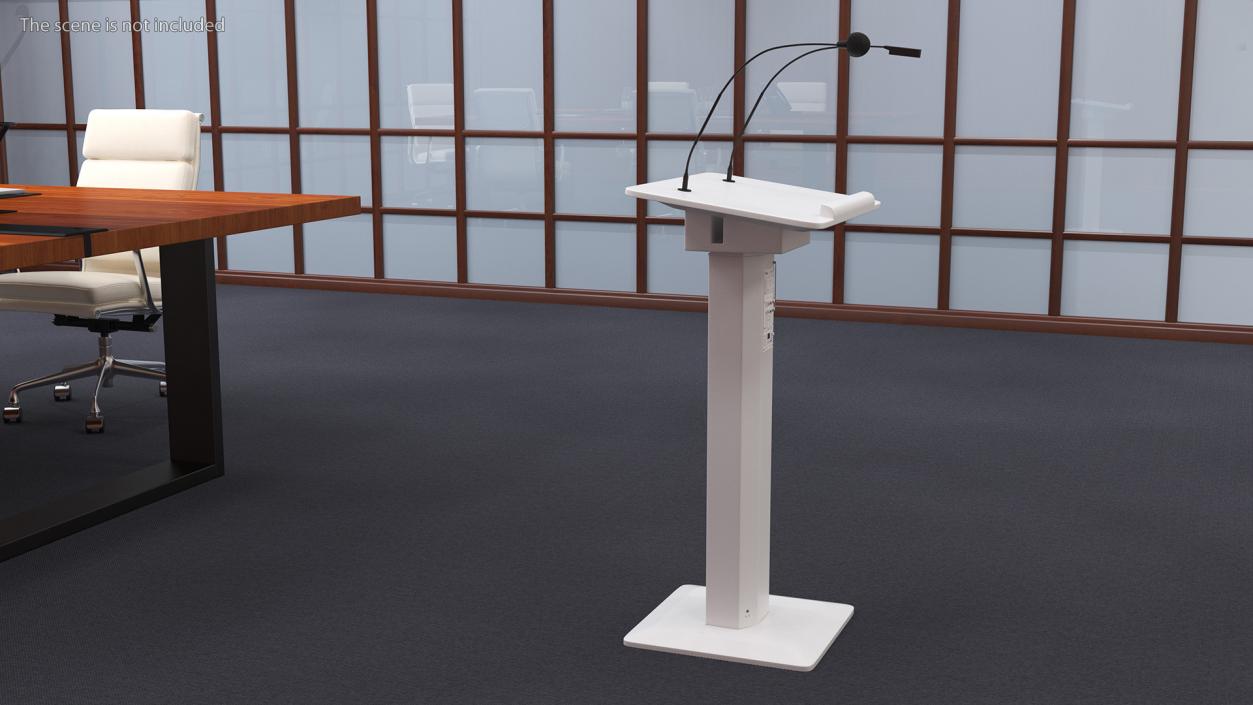 3D model Portable Lectern System Ahuja ASL-3000R White