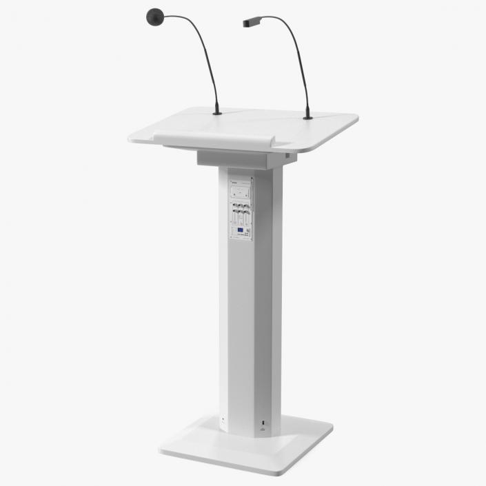 3D model Portable Lectern System Ahuja ASL-3000R White