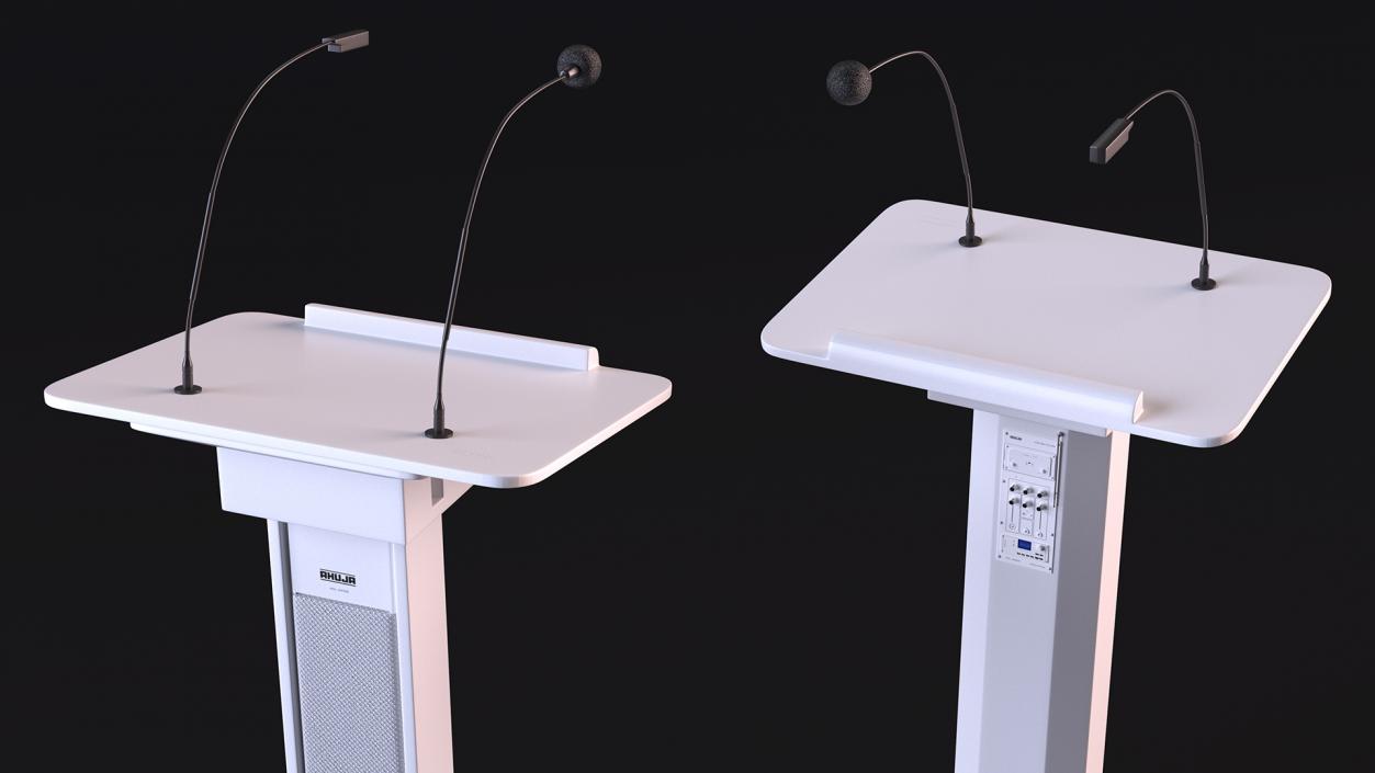 3D model Portable Lectern System Ahuja ASL-3000R White