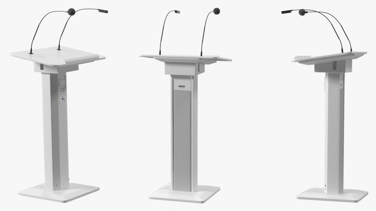 3D model Portable Lectern System Ahuja ASL-3000R White