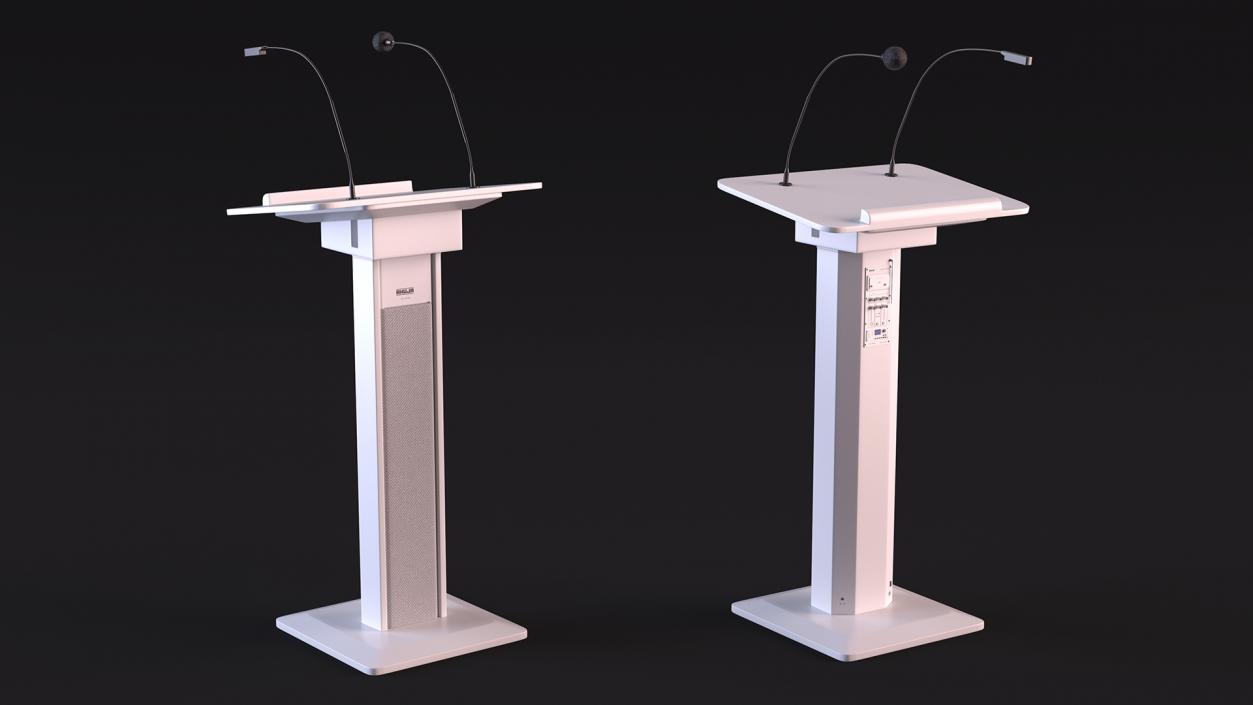 3D model Portable Lectern System Ahuja ASL-3000R White