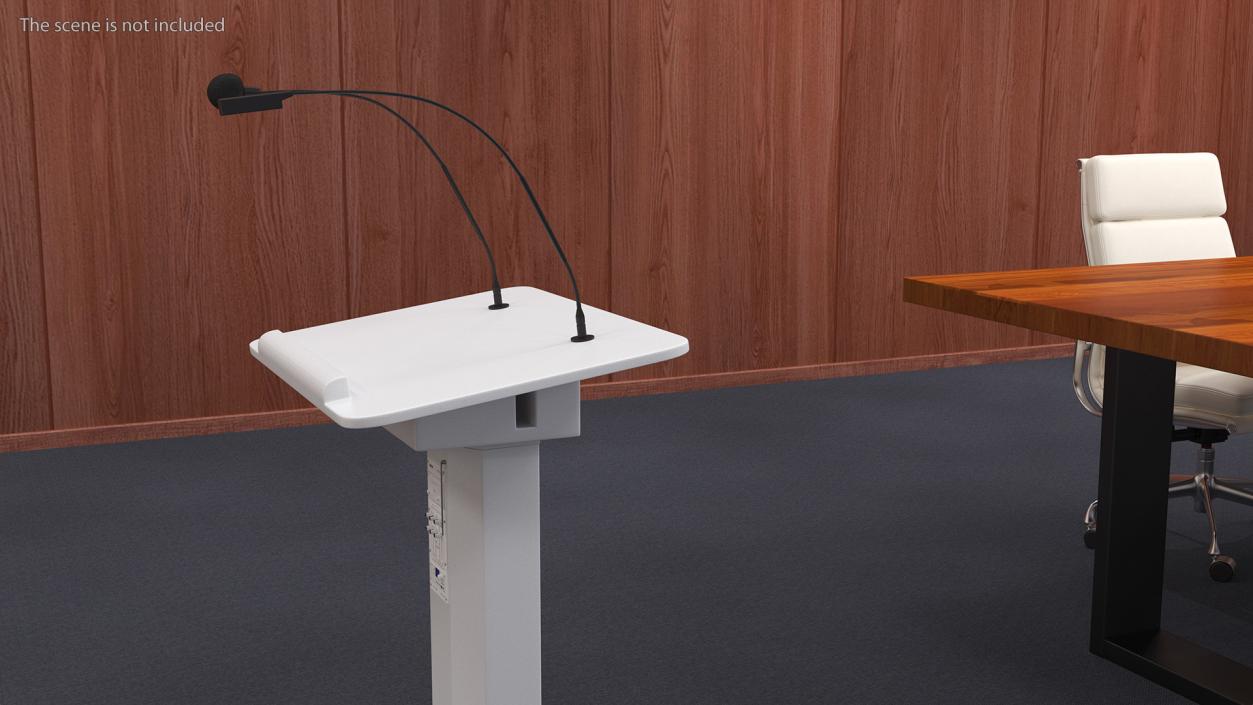 3D model Portable Lectern System Ahuja ASL-3000R White